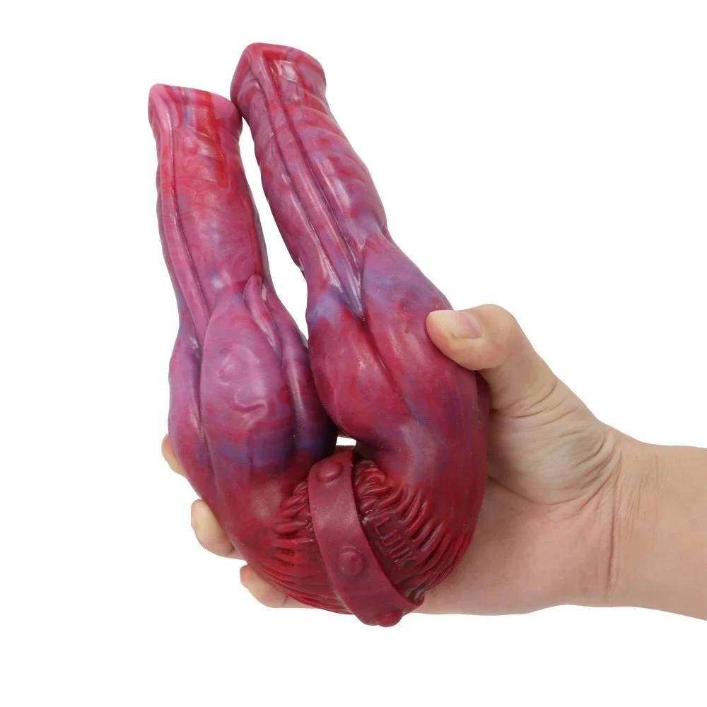 Colorful Double-headed Dragon Phallus Lesbian Lesbian Masturbation Sex Toys Yin Anal Double with Masturbation Stick Shaped Wolf