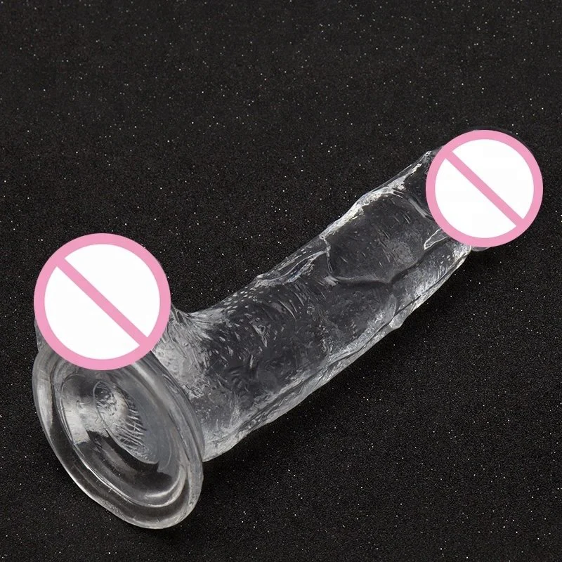 Crystal Jelly Flexible With Textured and Suction Cup Dong Realistic Penis