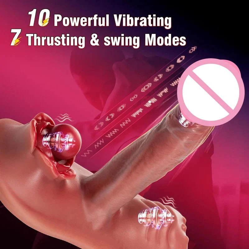 Seat Cushion G-spot Stimulation Telescopic Dildo Vibrator Silicone Female Masturbation Device