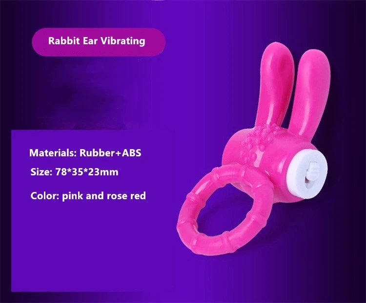 Waterproof Sex Toys for Men Penis Ring Rabbit Ear Tongue Vibrating Cock Ring