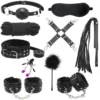 Sex Toys slippery leather glossy leather plush 10-piece set for couples flirting fun bundled sex products sexual health care
