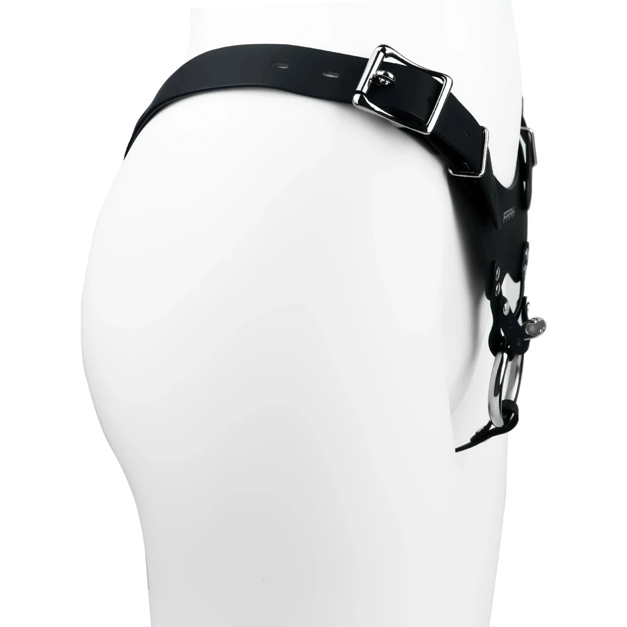 Multi-functional Restraint Harness with Shoulder Straps for Wearing Dildos PU Synthetic Leather Bondage Product