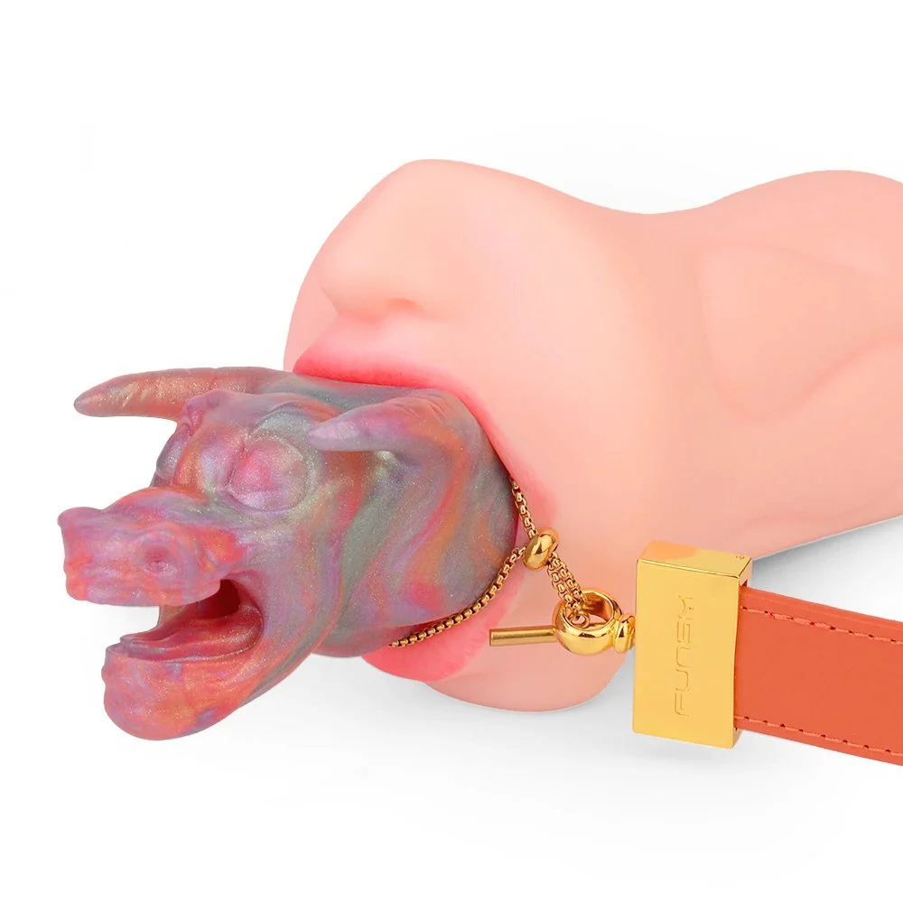 Neon Barbarian Prison Fetish Gag Set Soft Silicone Gag Leather Bondage Flirting Game Toy