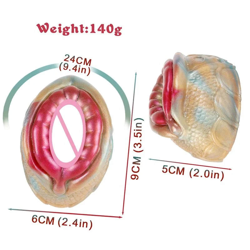 Fish Mouth Fantasy Masturbator Monster Pocket Pussy Stroker Liquid Silicone Vagina Sex Toy for Men
