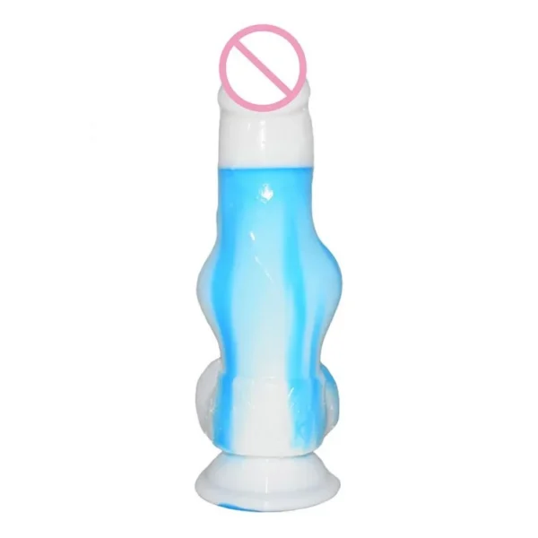 Dog Dildo Strapon Dildos Erotic Anal Dildo Animal Penis Lesbian Blue White Porcelain Animal Sex Toys for Woman