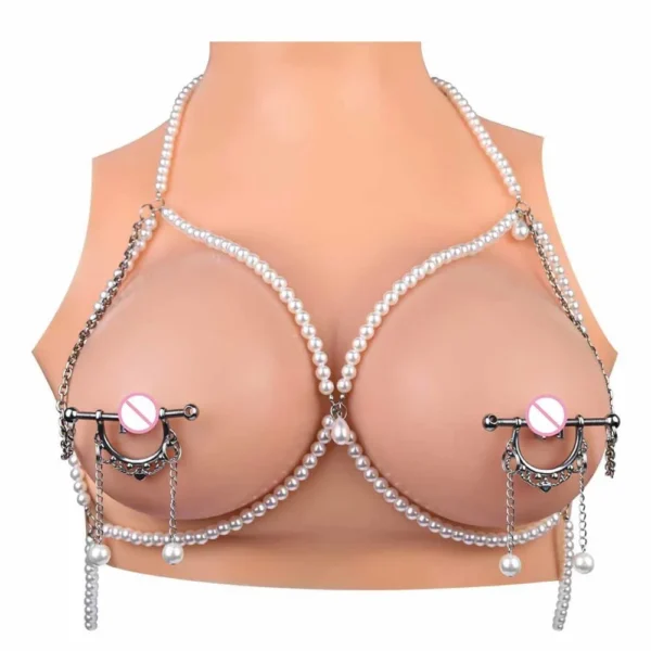 Sex Nipple Toys Metal Chain 2 Nipple Clips for Bra Kit for Couple Game Play Cosplay Pleasure