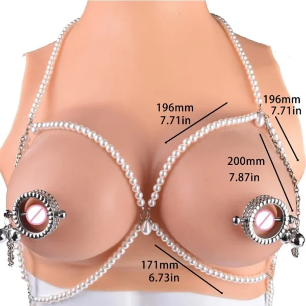 Nipple Clamp Nipple Clips for Women Non Piercing Heavy Nipple Stimulator Women Breast Sex Toys with Leather Pearl Chain