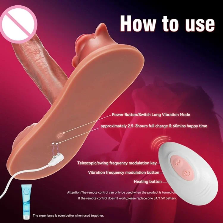 Seat Cushion G-spot Stimulation Telescopic Dildo Vibrator Silicone Female Masturbation Device