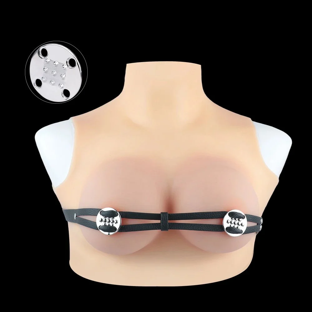 Nipple Clamps with Breast Clips Metal Leather Belt Nipple Clamps Steel Bondage