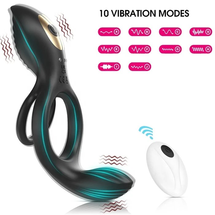Silicone Adult Male Sex Toys Wifi Controlled 10 Frequency Double Cock Ring Vibrator G Spot Stimulating Clit for Women