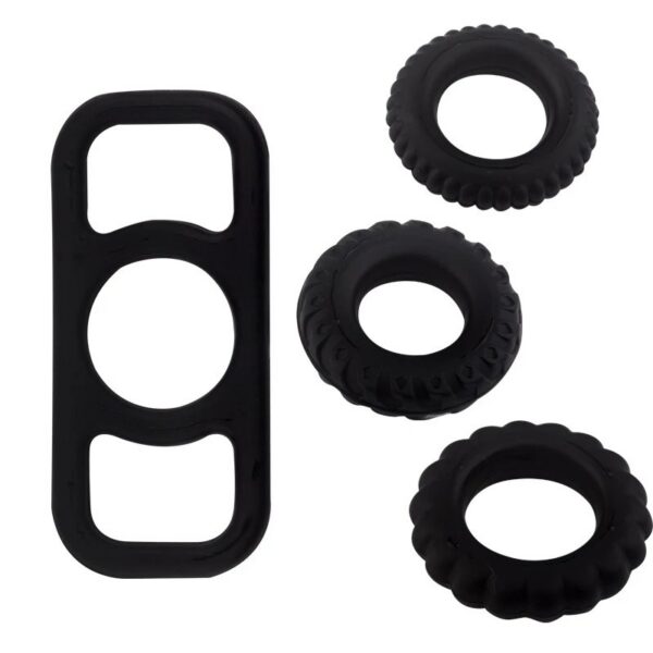 Adult Male Sex Toy Hot Wheel Man Cock Ring Set Silicone Delay Ejaculation Rings