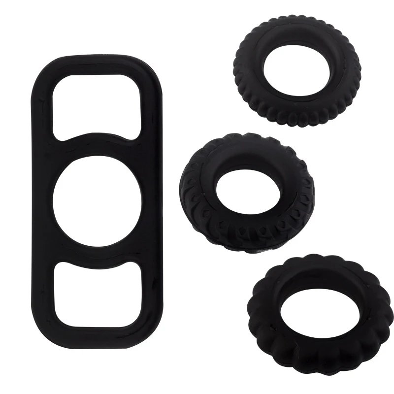 Adult Male Sex Toy Hot Wheel Man Cock Ring Set Silicone Delay Ejaculation Rings
