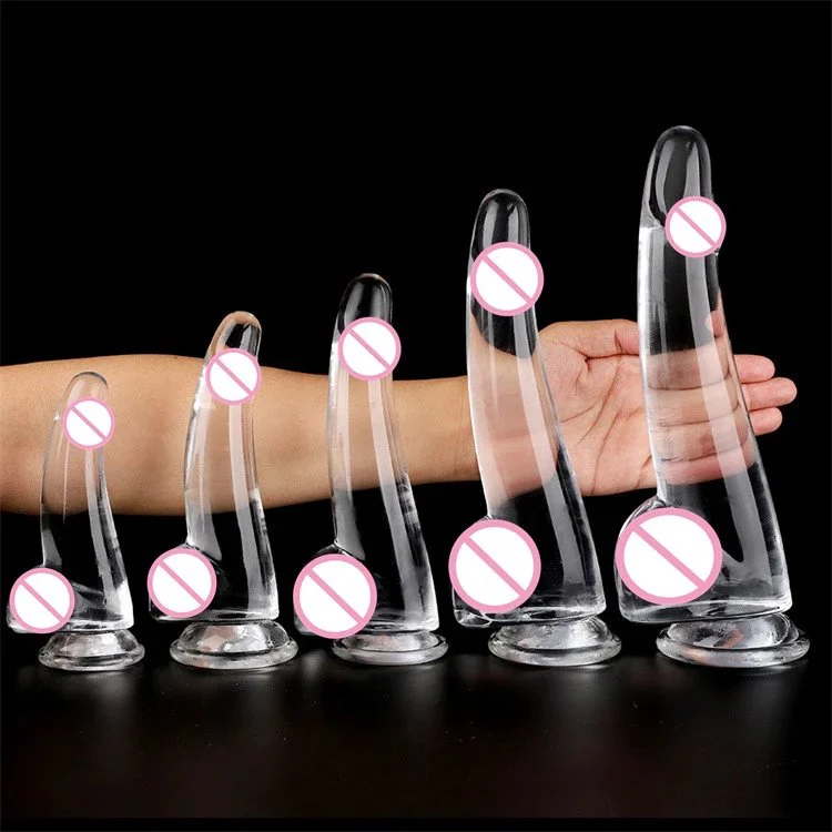 TPE Transparent Realistic Dildos With Strong Suction Cup Soft Jelly Dildo Sex Toys for Women