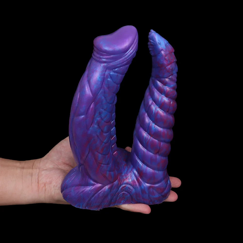 Sex Toy Masturbation Big Silicone Rubber Real Cock Double Head Rubber Penis Dildo for Lesbian Gay