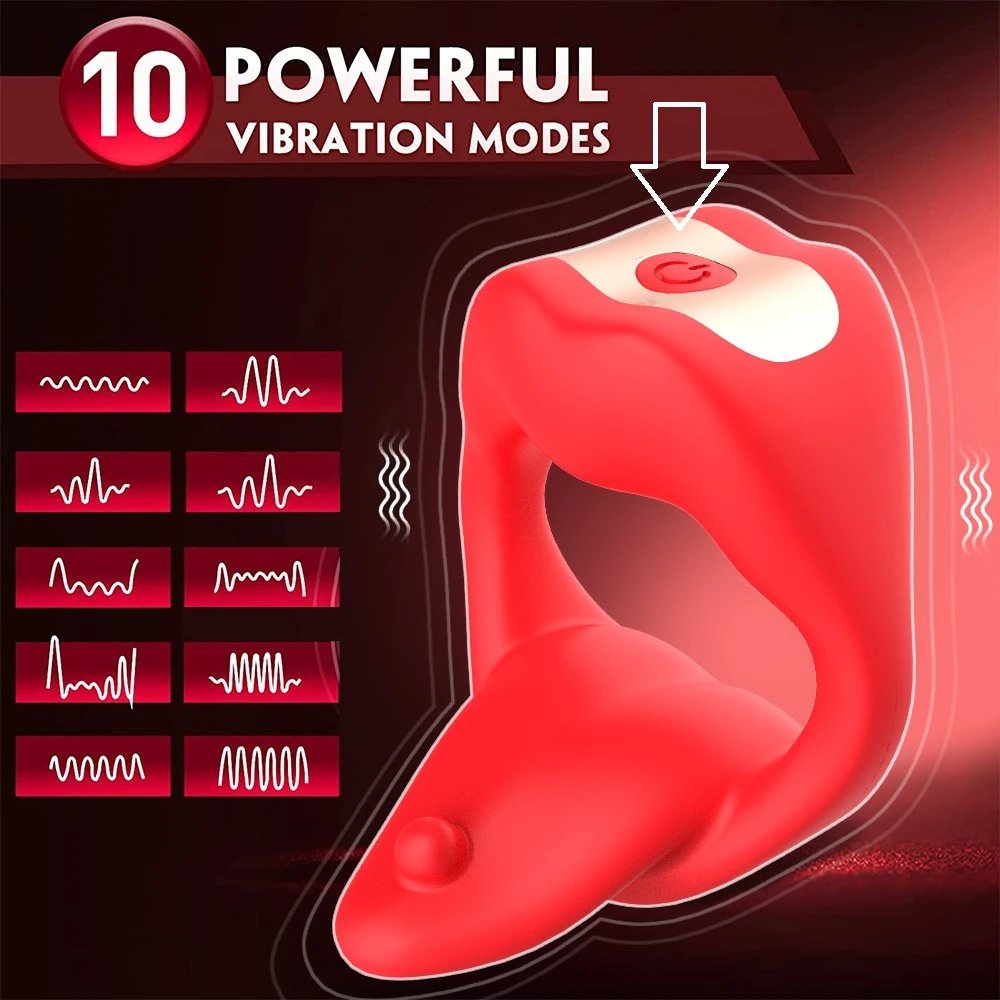 3 in 1 APP Wireless Remote Control Tongue Licking Vibrator Delay Ejaculation Cock Ring Stronger Sex Toys for Men