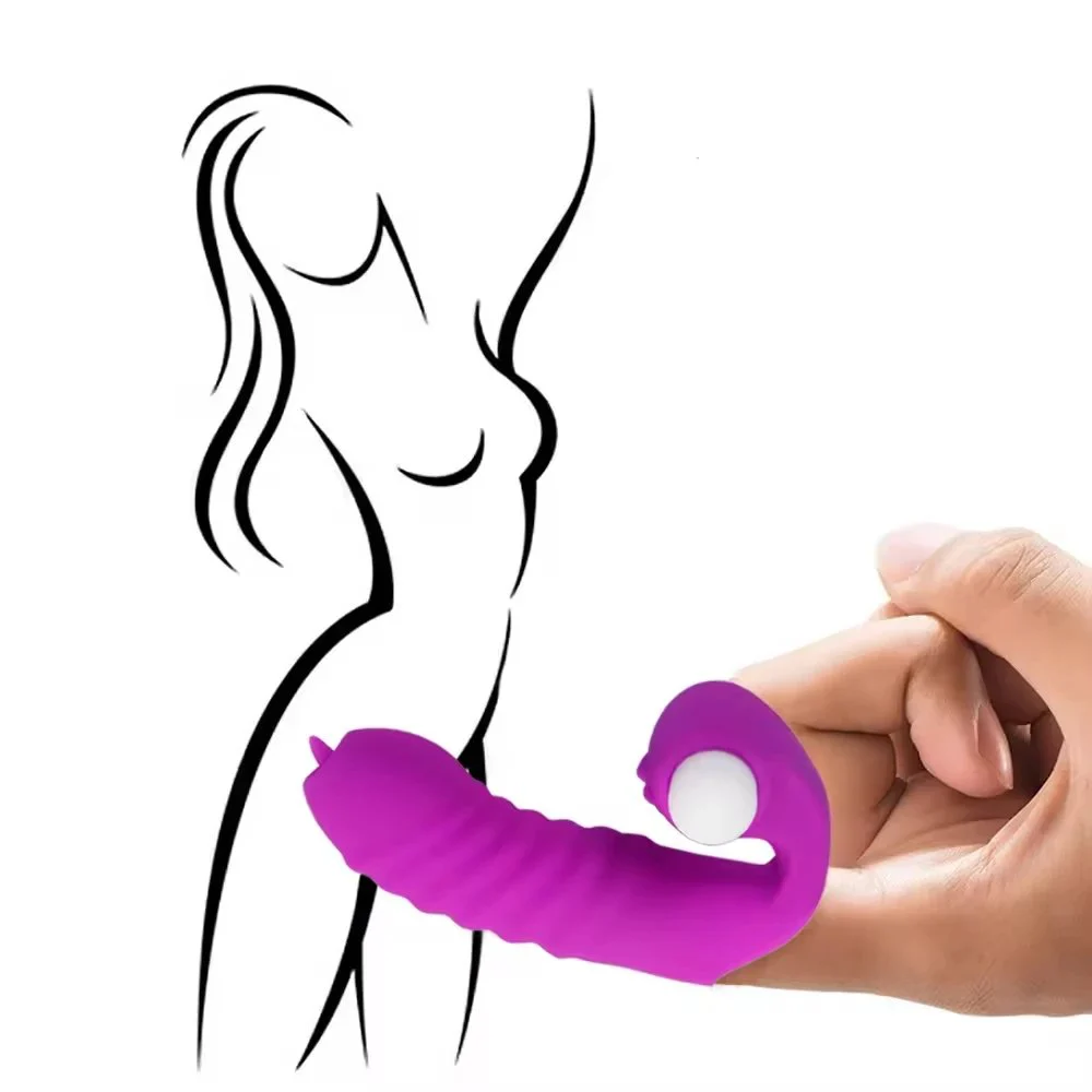 Tongue Licking Vibrating Finger Sleeve for Women Couples Wearable G Spot Massager Clitoral Stimulator