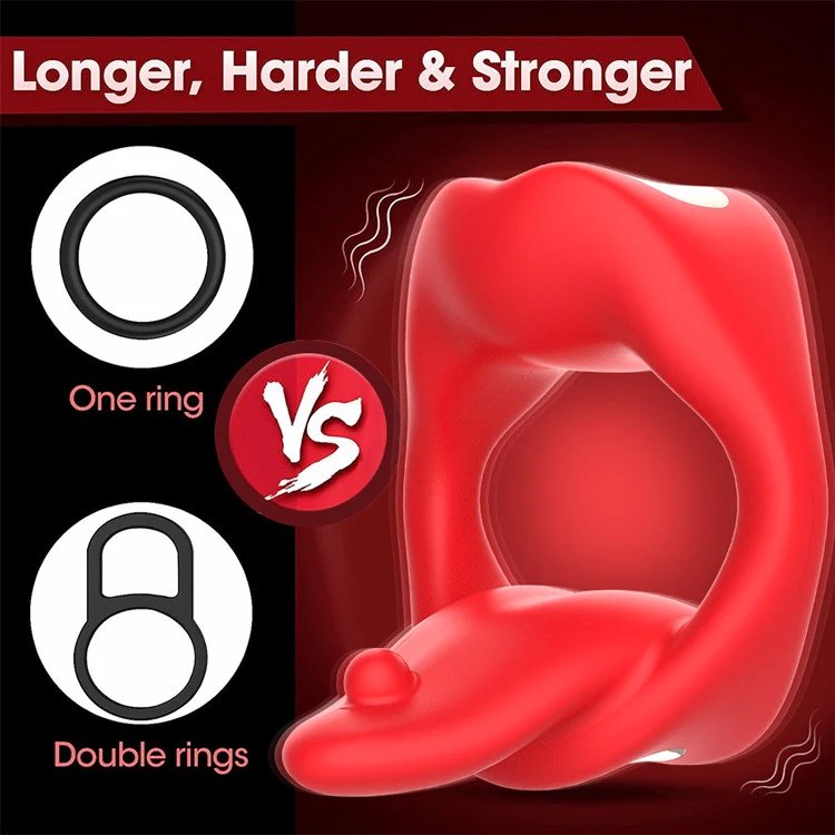 3 in 1 APP Wireless Remote Control Tongue Licking Vibrator Delay Ejaculation Cock Ring Stronger Sex Toys for Men
