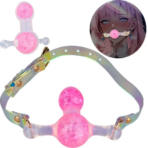 Realistic Silicone Dildo Gag for Sex Games, Open Mouth Sex Penis Gag Muzzles, Silicone Sex Toys Bondage Ball Gags for Games