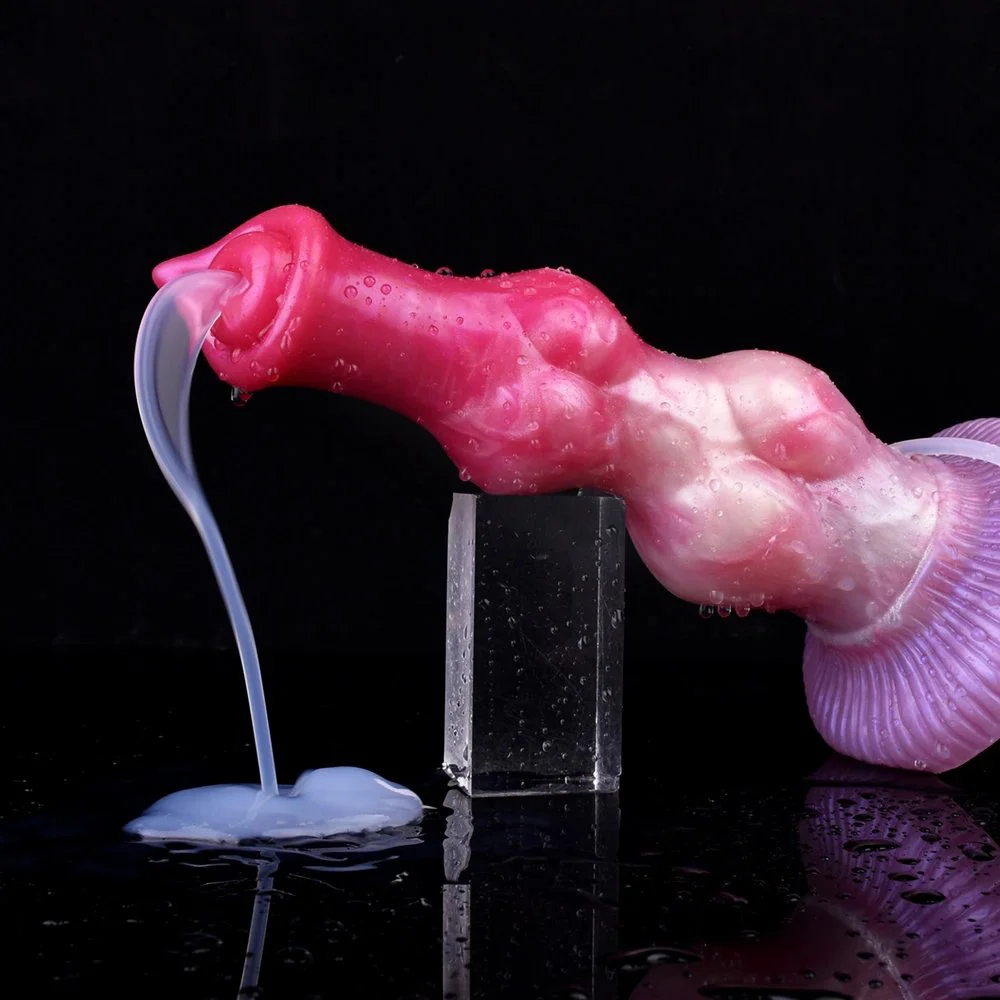 Huge Dog Squirting Dildo Peachiness Double Knot With Sucker Realistic Man Ejaculation Women Masturbation Sex Toy for Women