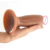 Double Layer Silicone Dildo Rubber Penis Lesbian Bdsm Toy for Male Female Masturbators