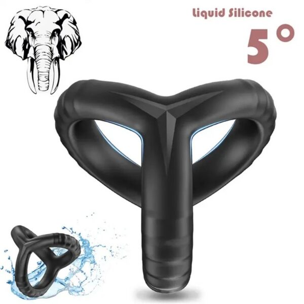 Silicone Penis Ring Pictures of Men 3 in 1 Ultra Soft Cock Ring for Erection Enhancing Sex Toy for Men