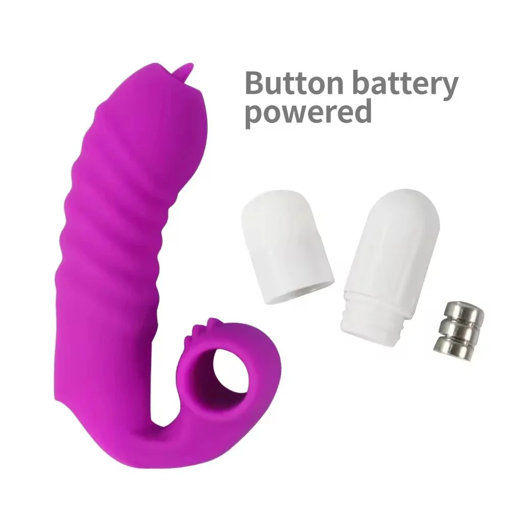 Tongue Licking Vibrating Finger Sleeve for Women Couples Wearable G Spot Massager Clitoral Stimulator