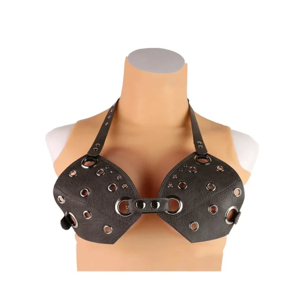 Leather Bra Breast Metal Nipple Clamps Female Breast Fun Couple Flirting Products Fetish Game Sex Toys