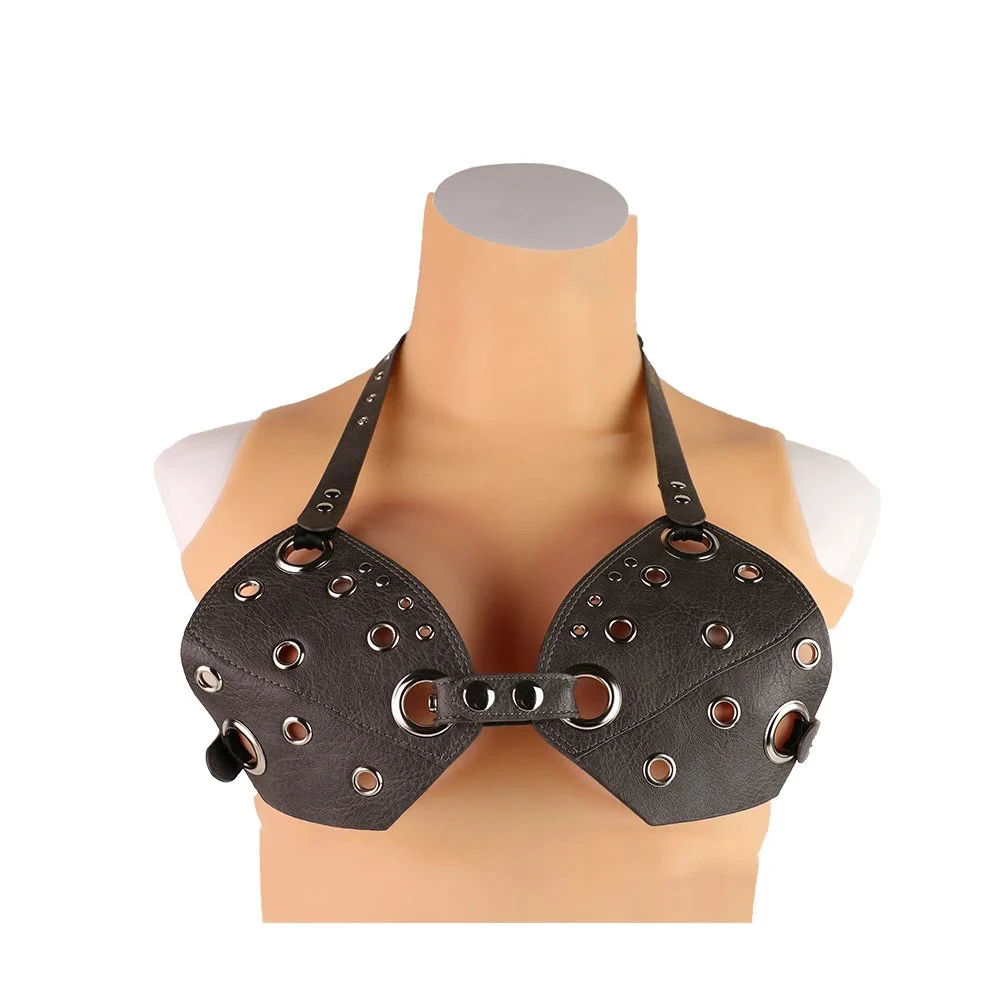Leather Bra Breast Metal Nipple Clamps Female Breast Fun Couple Flirting Products Fetish Game Sex Toys