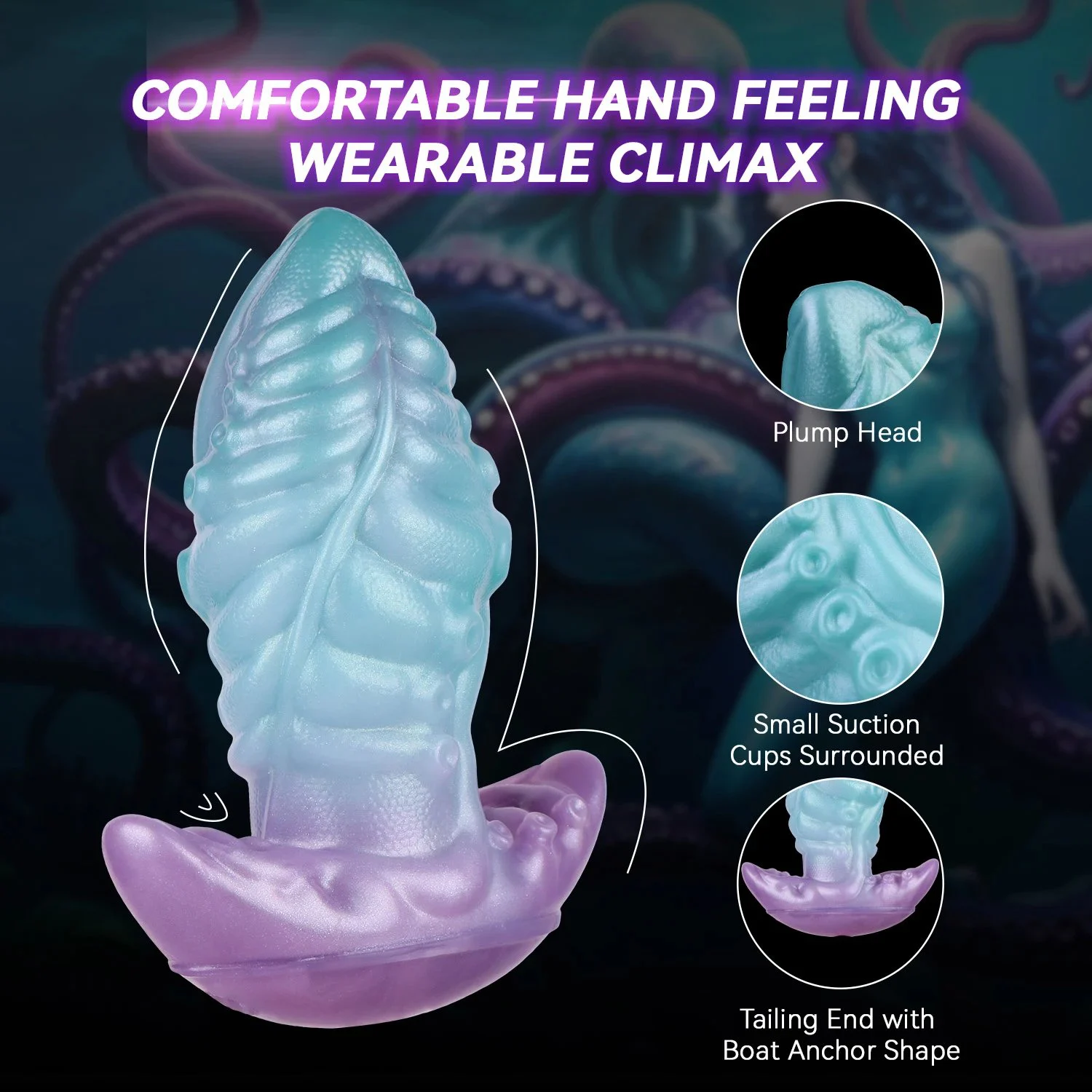 Octopus Anal Plug Silicone Monster Butt Plug Remote Control Vibrator Wearable Anal Dildo, Mouth Gag Adult Game