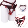 Lockable Bondage Pants with Dildo Harness - Front Restriction Rear Stimulation Detachable Chastity Pants 4 Locks Y-Shape Crotch