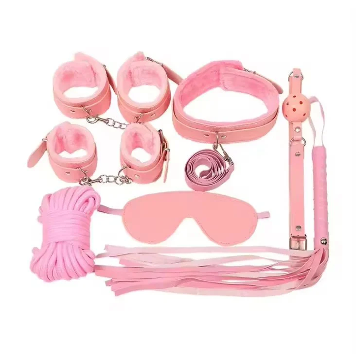 Gag Whips Cuffs Nipple Clamp Products 7 Pcs Set Sex Toys Bdsm Sexy Bondage Lingerie