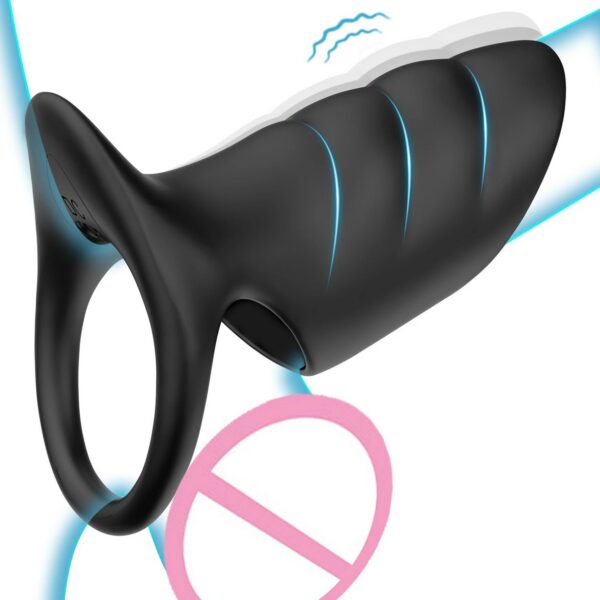 10 Modes Sexual Stimulation Device Penis Vibrating Cock Ring Sex Toy for Men