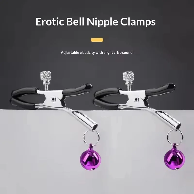 Princess Bell Nipple Clamps with Adjustable Tightness Slight Squeak Waterproof Novelty Adult Sex Toys for Couples
