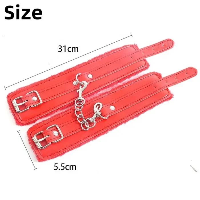 Male Sexy Bondage Novelty Fetish Leather Handcuffs Harness Style Restraint for Adult Use