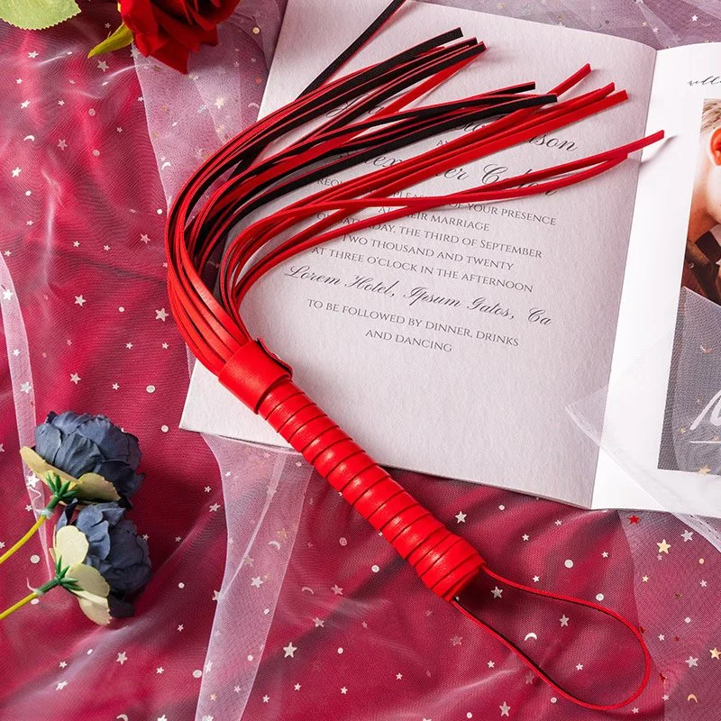 Props Leather Whips Fun Training Double Sided Leather Whips Tools Leather Macarons Adult Sex Products