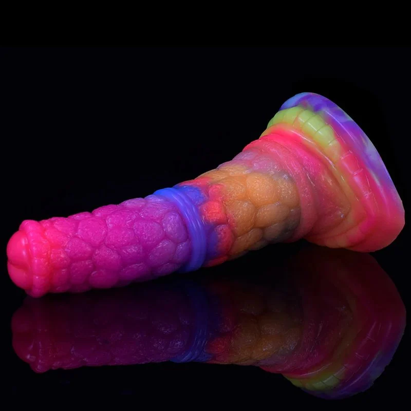 Glow in Dark Dildo Colorful Health Sex Toy Luminous Silicone Monster Dildo Soft and Flexible Sex Tool Freaky