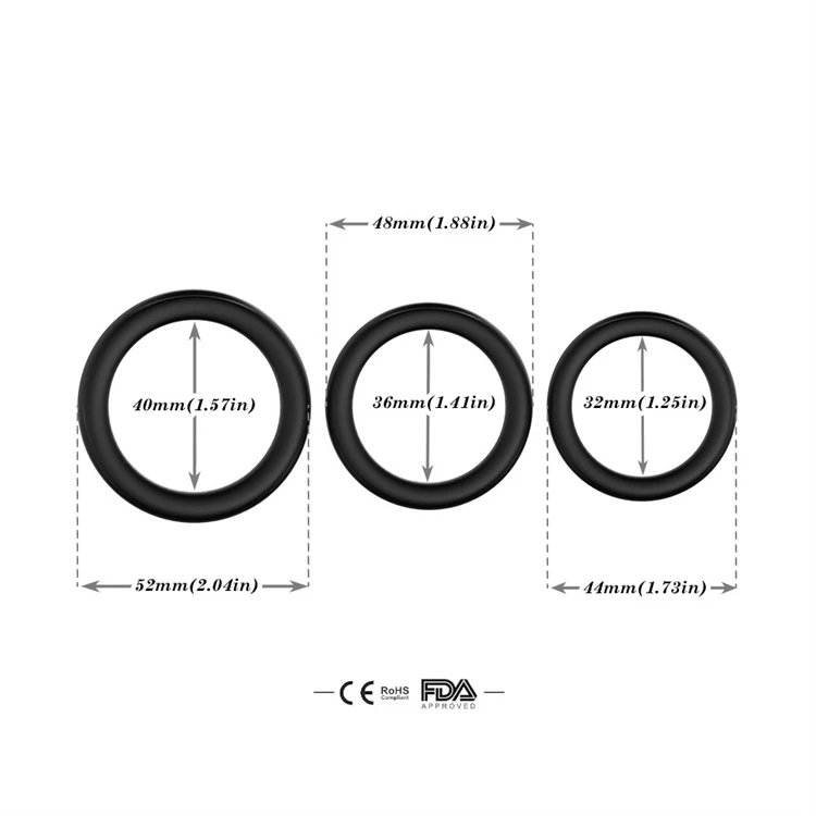 3PCS Set Delay Ejaculation Cock Rings for Men Sex Toys Silicone Cock Ring