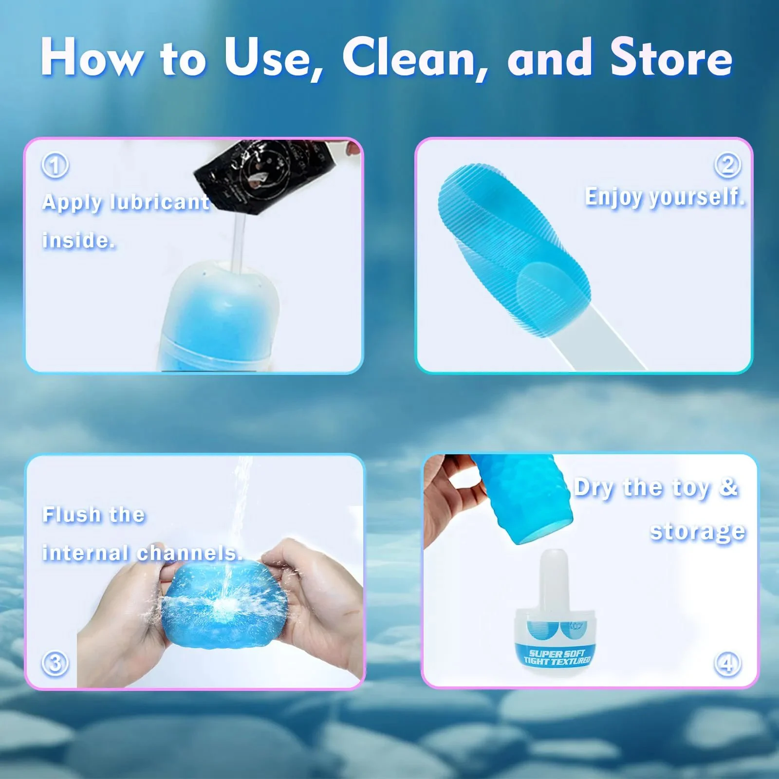 Male Masturbator Adult Sex Toy-Waterproof Ultra-Soft Stretchy for Penis Stroker Spinning Textured Design Pocket Storage