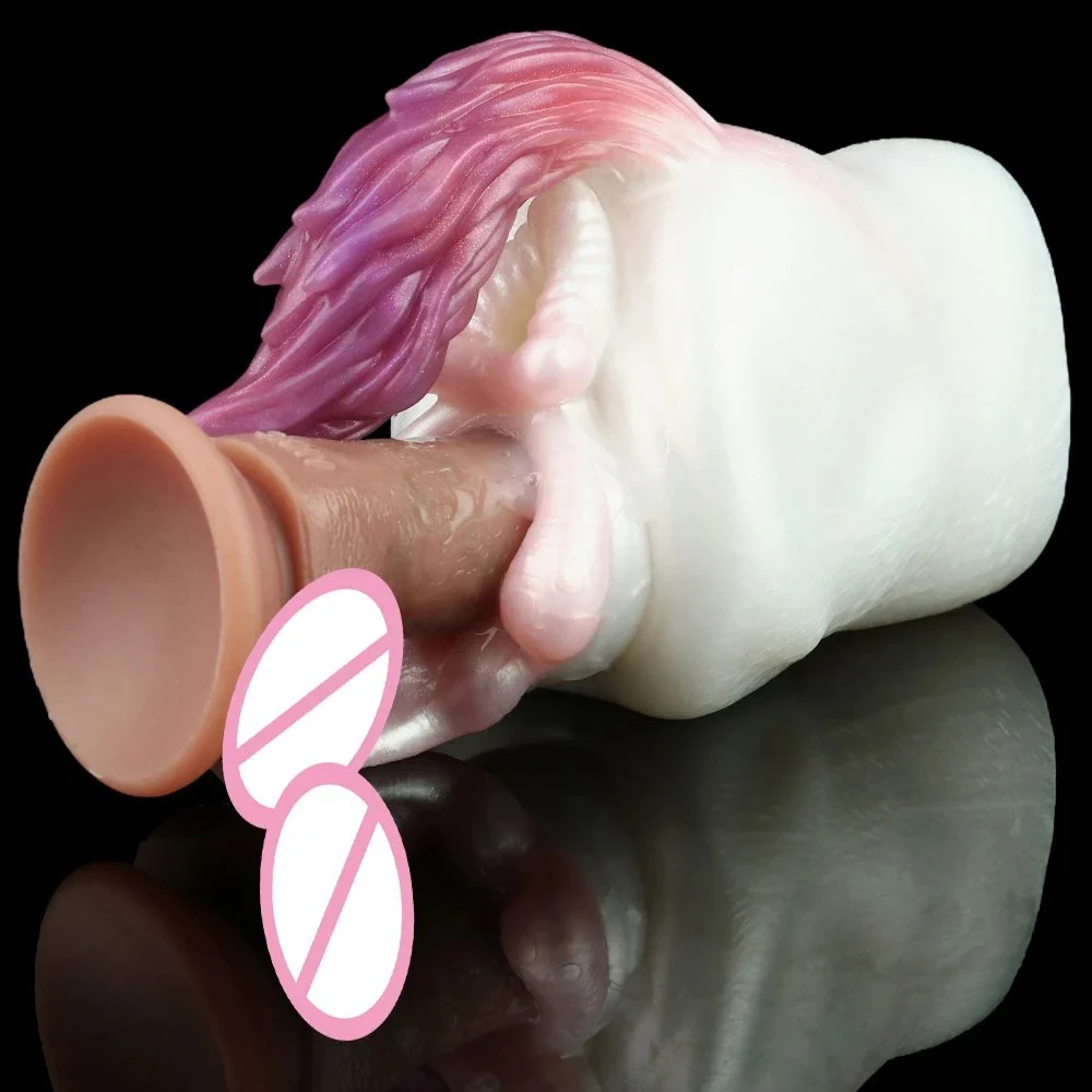 Male Masturbator Fantasy Animal Design Double Channel Dreamweaver-Rainbow Horse Style Aircraft Cup for Male
