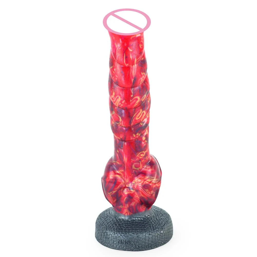 Medical G-spot Silicone Hellfire Color Waterproof Masturbation Simulation Dildo Goods for of Adult
