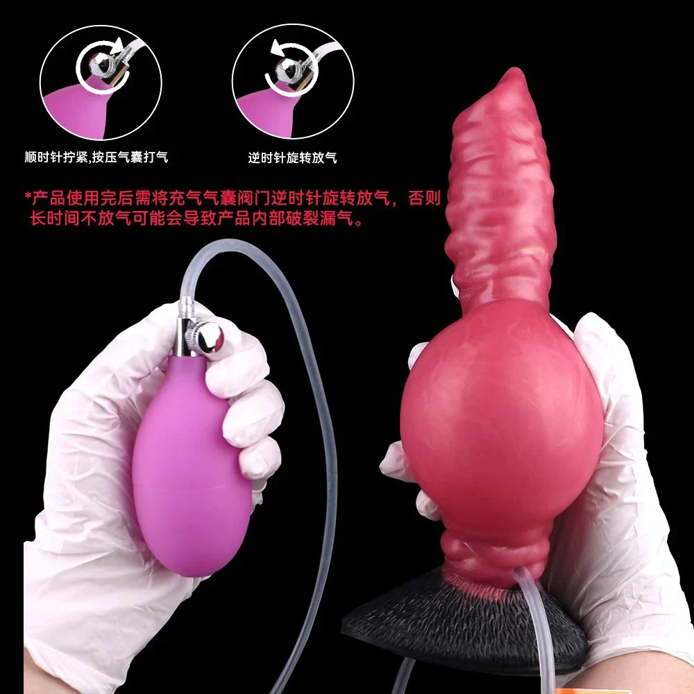 Inflatable Squirting Dildo with Suction Cups at the Bottom Strongly Adsorbed to the BodyAdult Sex Toys for Women