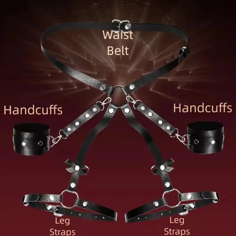 Sex Toys Couple Erotic Alternative Sex Supplies Bundle Props Bondage Set Handcuffs Training BDSM Bondage Harness Lingerie