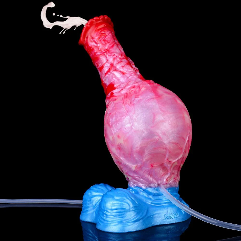 Inflatable Water Spray Simulation Sex Fantasy Monster Dildo Soft Silicone Dildo Spray Masturbator Adult Fun Sex Toys