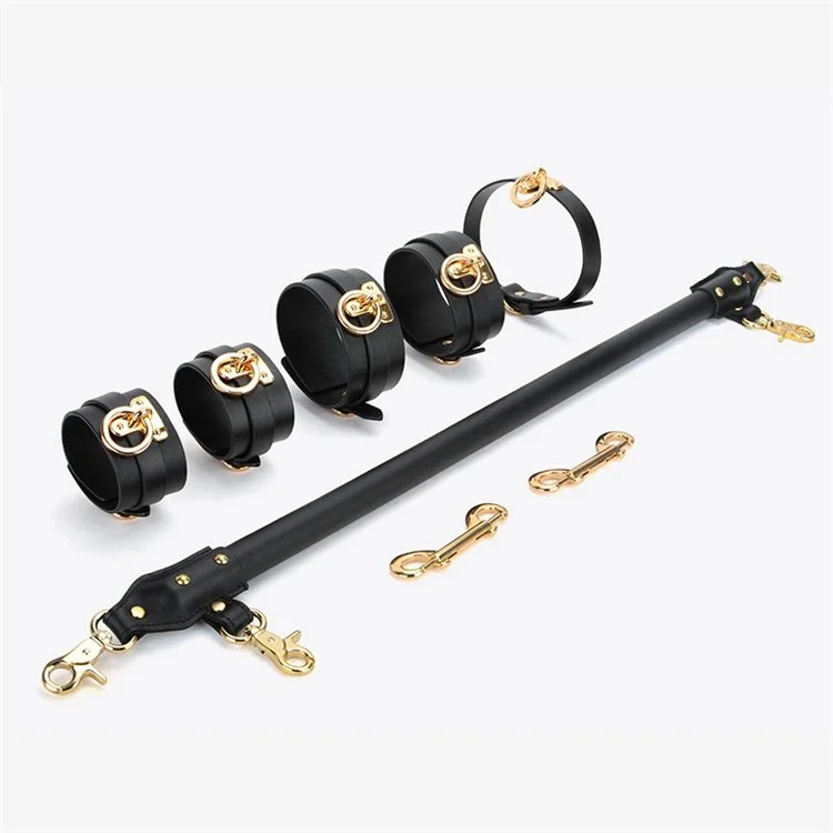 Slave High Quality Luxury PU Leather Open Leg Bondage Ankle Handcuffs Spreader Bar Sex Toy