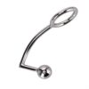 Erotic Sex Toys Metal Anal Hook Stainless Steel Cock Ring With Anal Ball