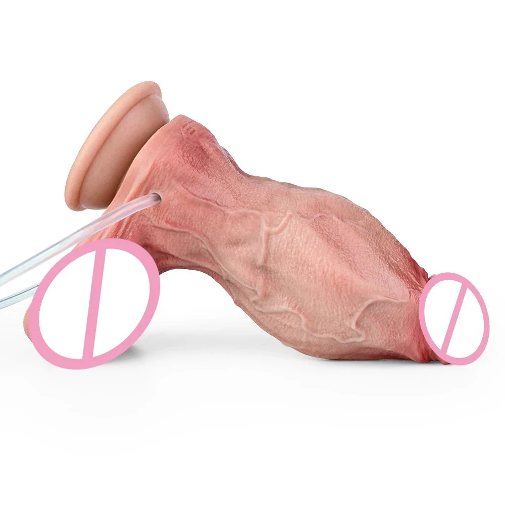 Ejaculation Dildo Soft Silicone Inflatable Squirting Dildo Artificial Penis Massage Vagina Simulation Sex Dildo