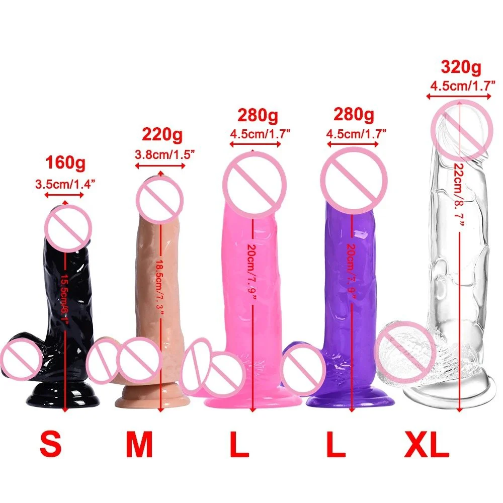 Sexual Products Cheap Price Colorful Realistic Soft Jelly Dildo Crystal Dildo for Women With Strong Suction Cup Sex Toys