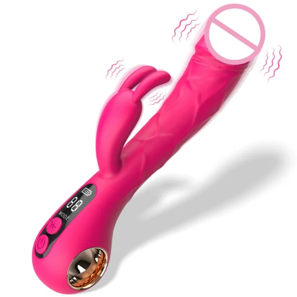 LED Display Realistic Dildo Vibrator Female Masturbation Vaginal Clitoral Stimulator G Spot Rabbit Vibrator for Women Sex Toys