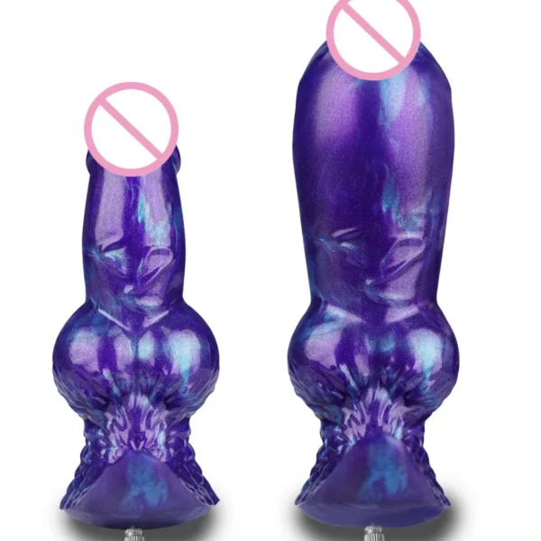 Silicone Anal Dildo Trainer Large Inflatable Wearable Butt Plug with Safe T Base Fantasy Monster Design for Gay Men