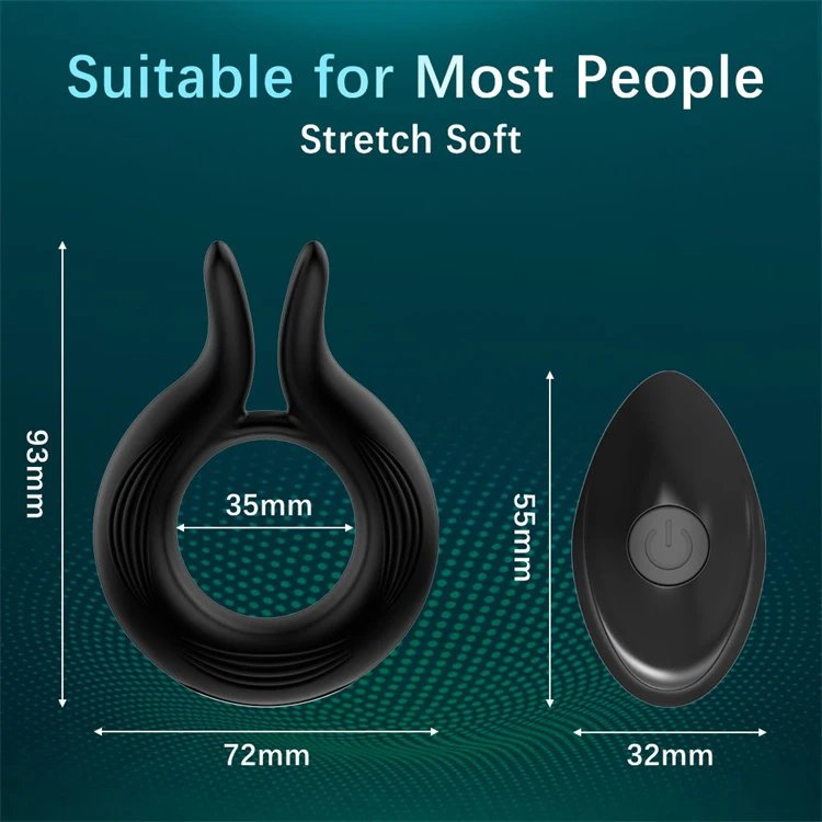USB Rechargeable 10 Speeds Remote Control Rabbit Cock Ring Vibrator Sex Toys for Men